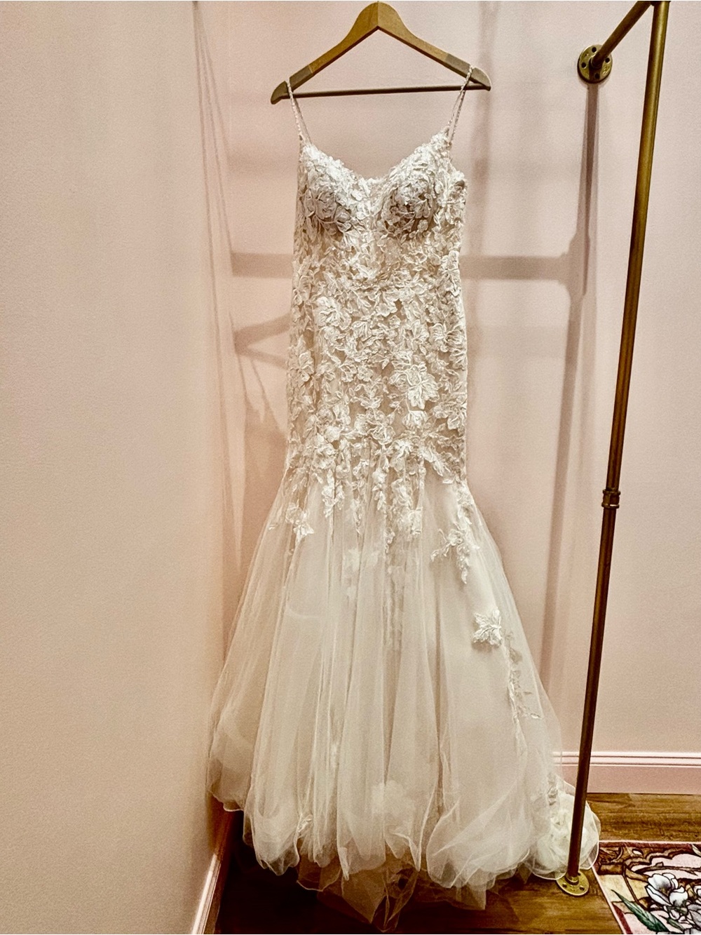 Sophia Tolli Ivory Lace Mermaid Gown with Tulle Skirt